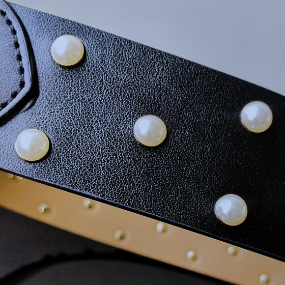 Kate Spade New York Women Super Stylish Faux Pearl Leather Belt in Black Beauty main image 9
